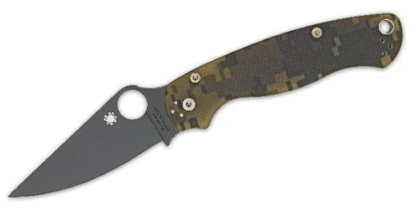 Spyderco Para-Military 2 Camo G-10 Plain BLK Blade